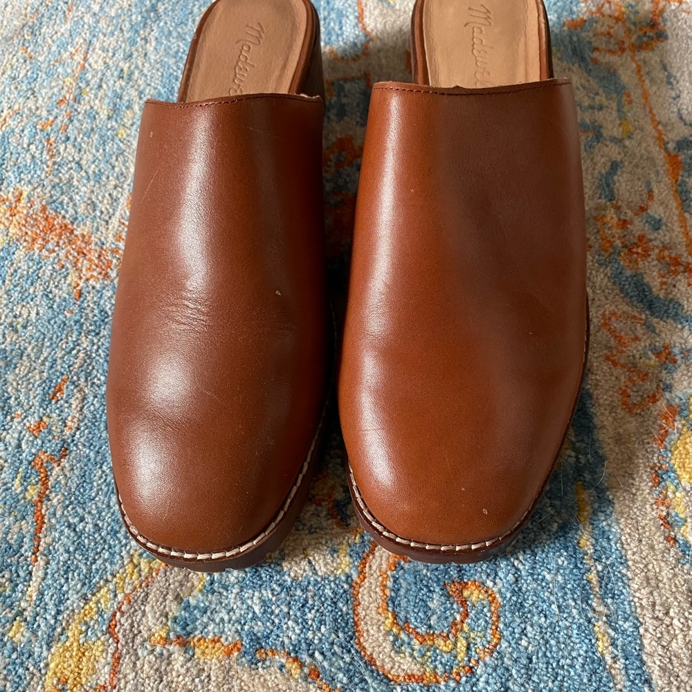 Madewell Brown Leather Mules